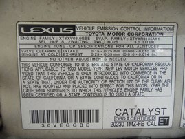 1999 LEXUS RX300 WHITE 3.0L AT 4WD Z17806